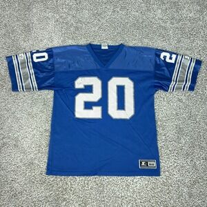 Vintage Detroit Lions Jersey Mens XL 52 Blue NFL Starter Barry Sanders 20 90s